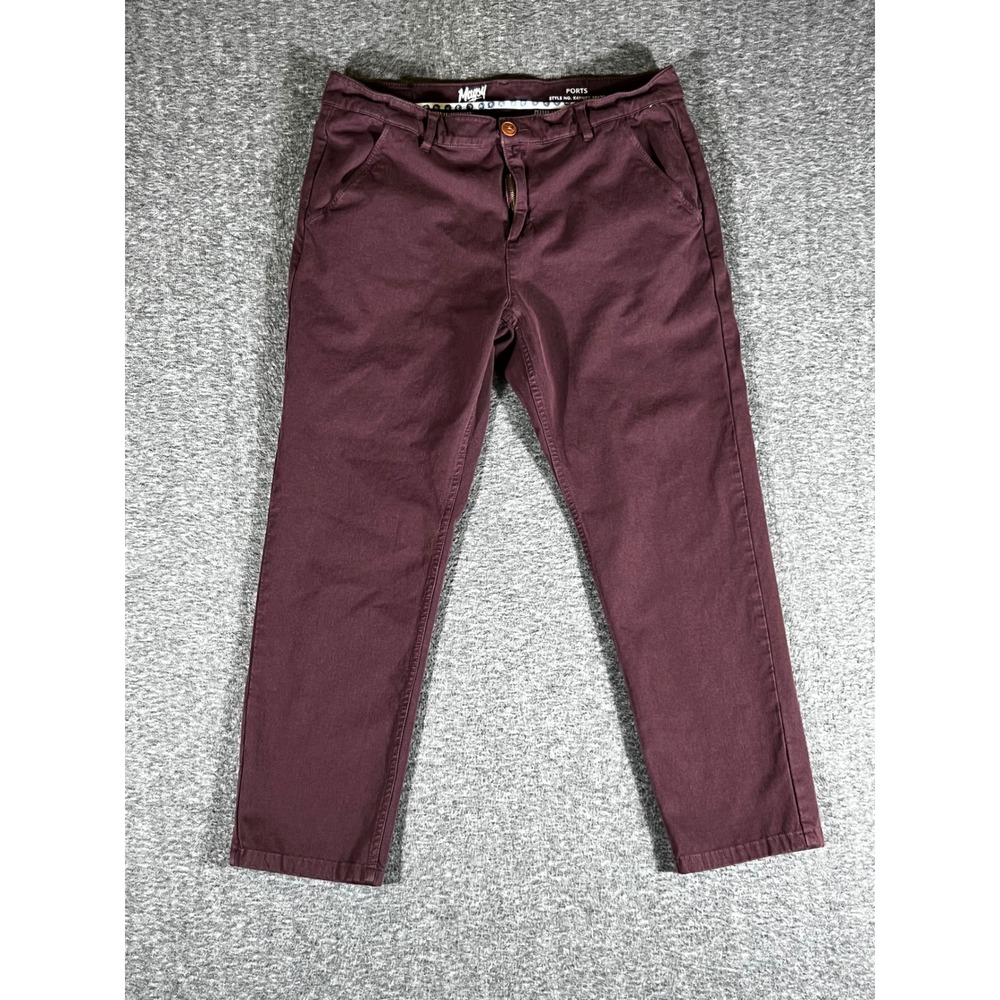 Mugsy Jeans Ports Burgundy Chino Pants Mens 38x30 K4PNPT Stretch Cotton Blend